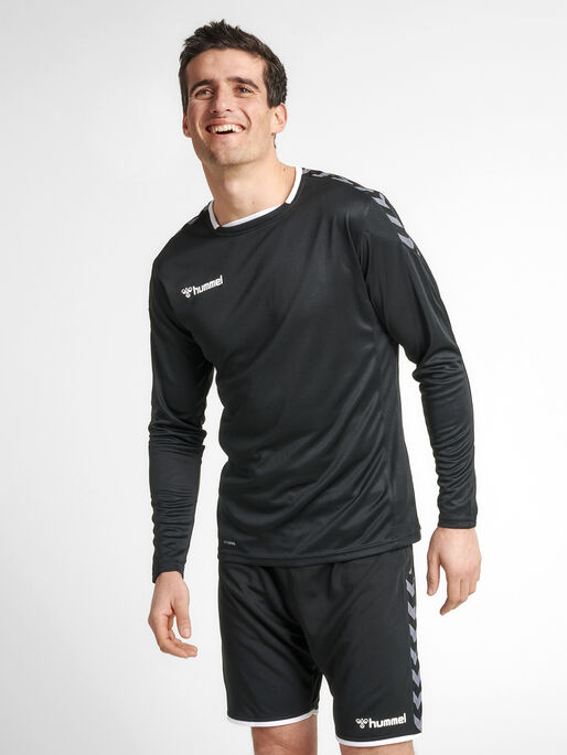 hmlAUTHENTIC POLY JERSEY L/S, BLACK, model