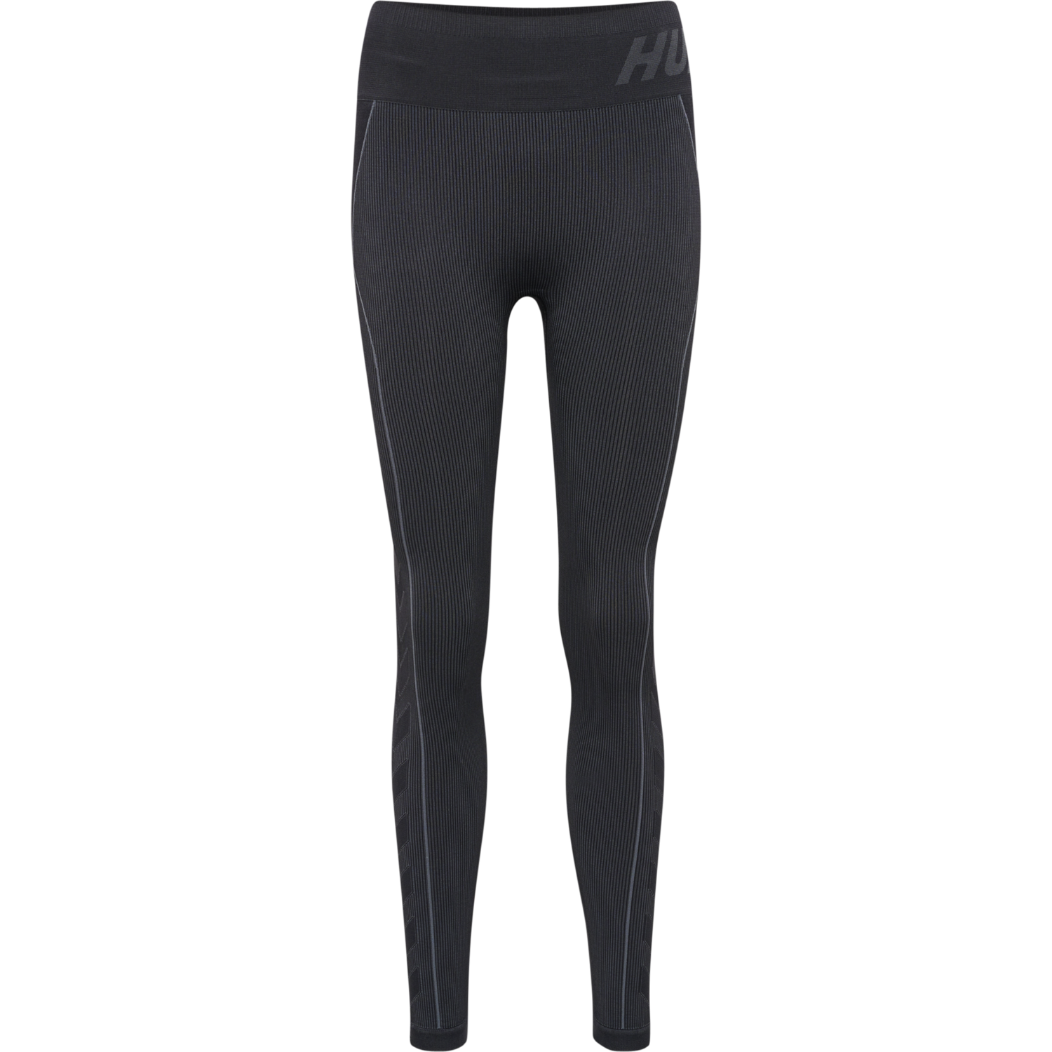 hmlTE CHRISTEL SEAMLESS MW TIGHTS, BLACK/ASPHALT MELANGE, packshot