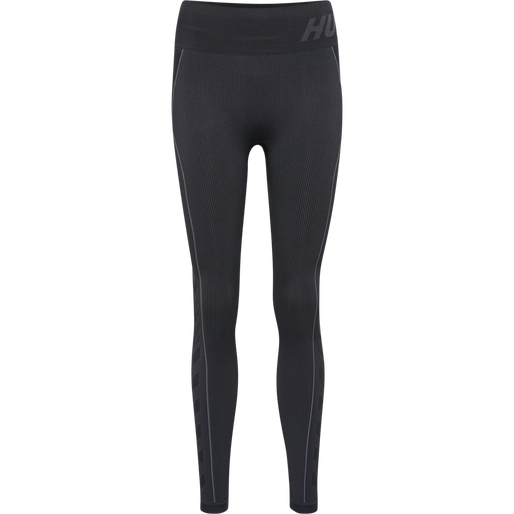 hmlTE CHRISTEL SEAMLESS MW TIGHTS, BLACK/ASPHALT MELANGE, packshot