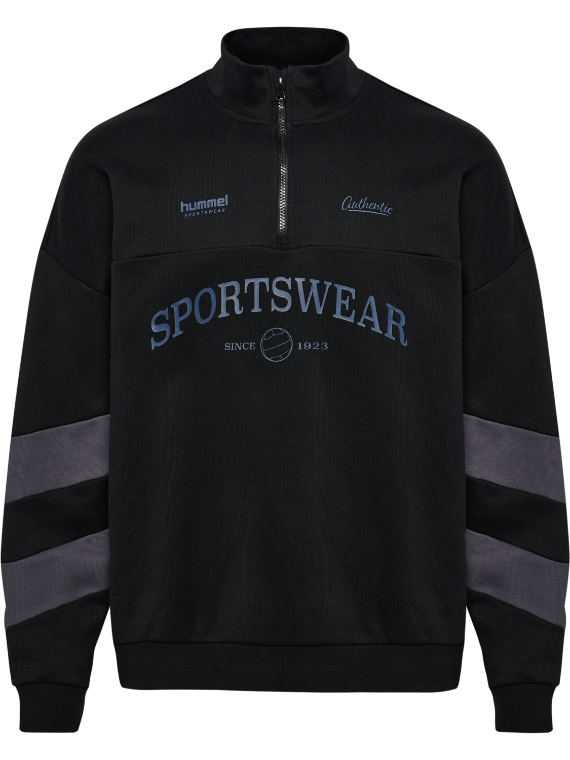 hmlOVERSIZED HALFZIP SW, BLACK/EBONY, packshot