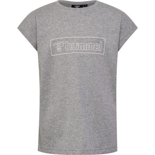 hmlBOXLINE T-SHIRT S/S 2 PK, GREY MELANGE/WOODROSE hmlBOXLINE T-SHIRT S/S 2 PK, GREY MELANGE/WOODROSE, packshot