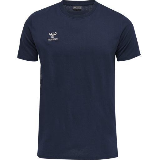 hmlMOVE GRID COTTON T-SHIRT S/S, MARINE hmlMOVE GRID COTTON T-SHIRT S/S, MARINE, packshot