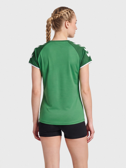 hmlCORE VOLLEY STRETCH TEE WO, JELLY BEAN, model