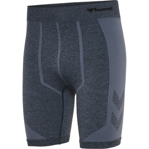 hmlMT JUSTIN SEAMLESS TIGHT SHORTS, BLACK/ASPHALT MELANGE, packshot