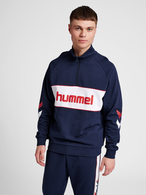 hmlIC DURBAN HALF ZIP SWEATSHIRT, 7666, model