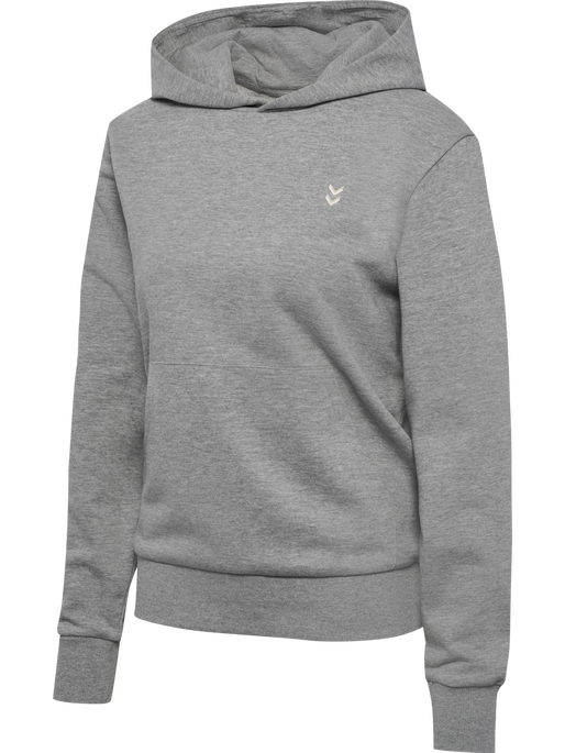hmlPULSE W SWEAT HOODIE, GREY MELANGE, packshot