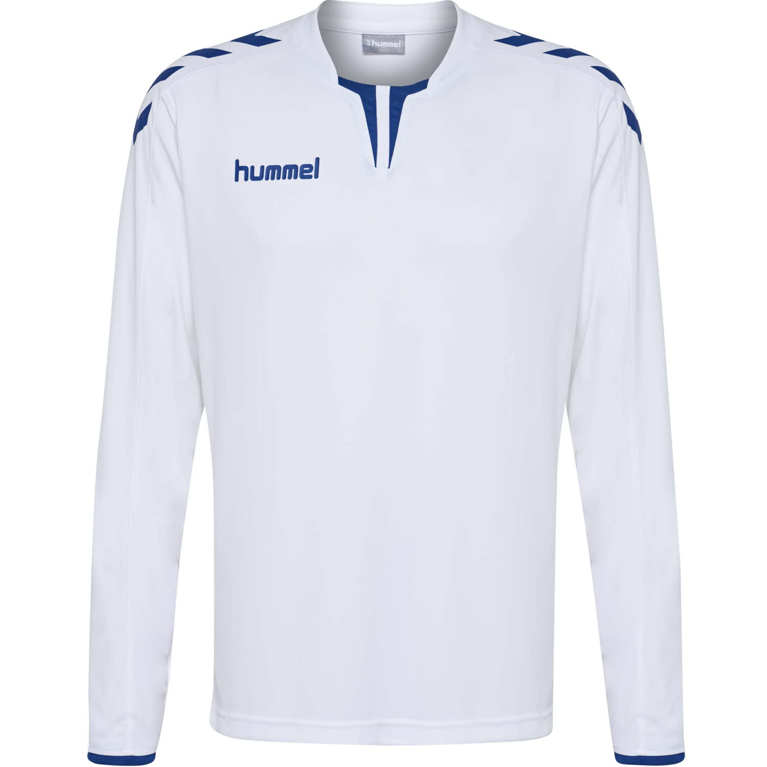 CORE LS POLY JERSEY, WHITE/TRUE BLUE, packshot