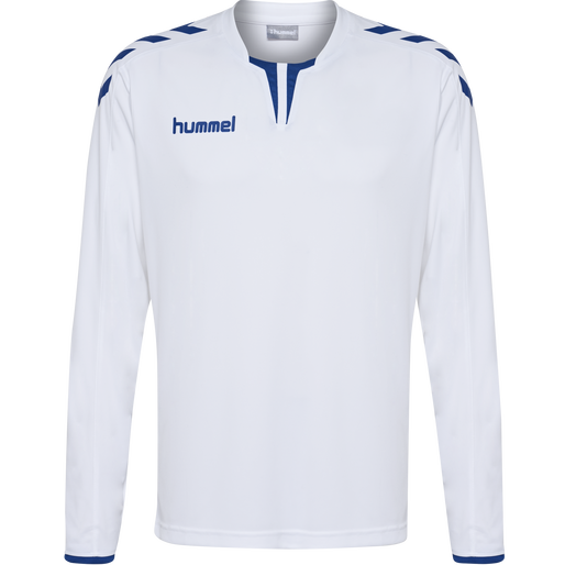 CORE LS POLY JERSEY, WHITE/TRUE BLUE, packshot