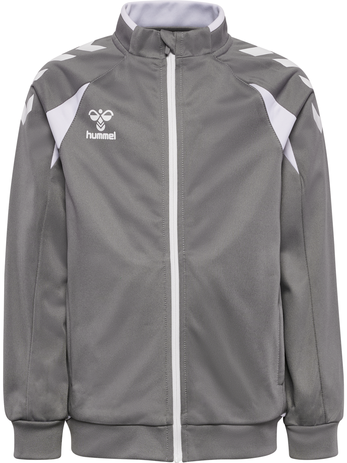hmlCORE 2.0 TRACK ZIP JACKET KIDS, STEEL GRAY/WHITE, packshot