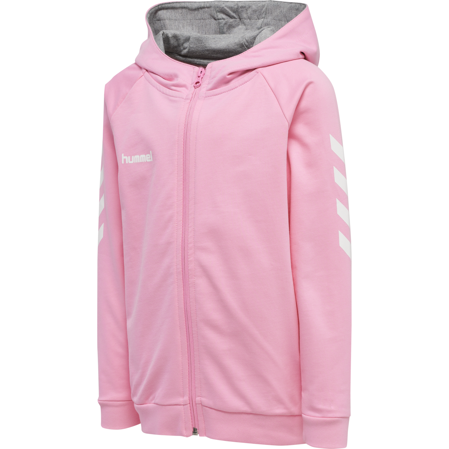 HUMMEL GO KIDS COTTON ZIP HOODIE, COTTON CANDY, packshot