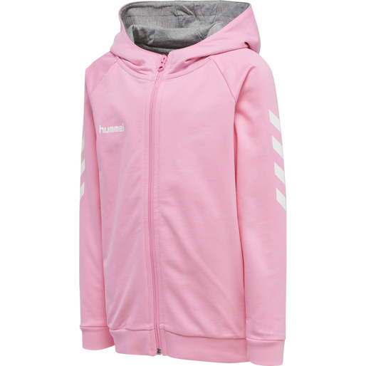 HUMMEL GO KIDS COTTON ZIP HOODIE, COTTON CANDY, packshot