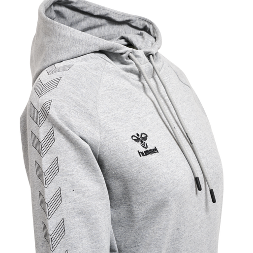 hmlMOVE GRID COTTON HOODIE WOMAN, GREY MELANGE, packshot