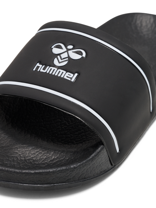 POOL SLIDE JR , BLACK/WHITE, packshot