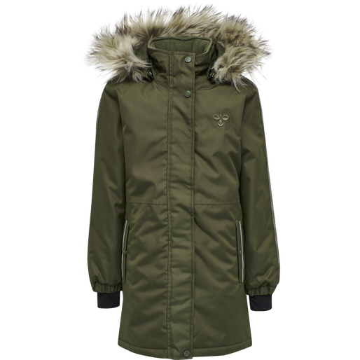 hmlLEAF COAT, OLIVE NIGHT, packshot