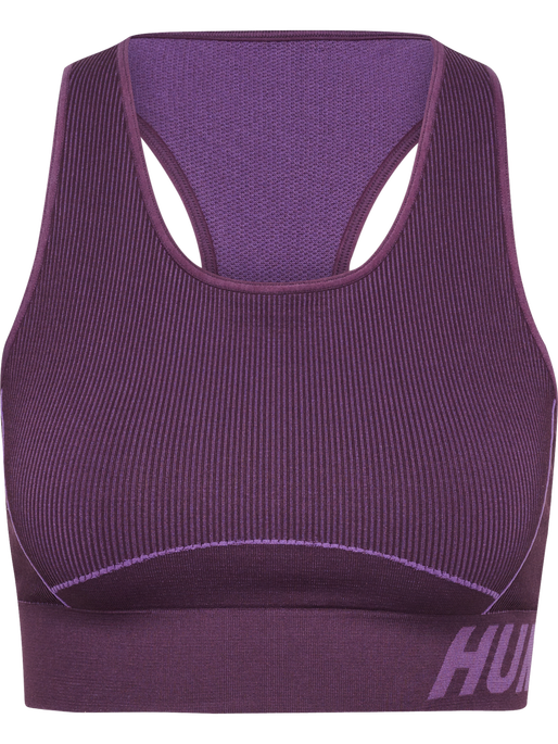 hmlTE CHRISTEL SEAMLESS SPORTS TOP, PLUM PERFECT/BELLFLOWER MELAN, packshot