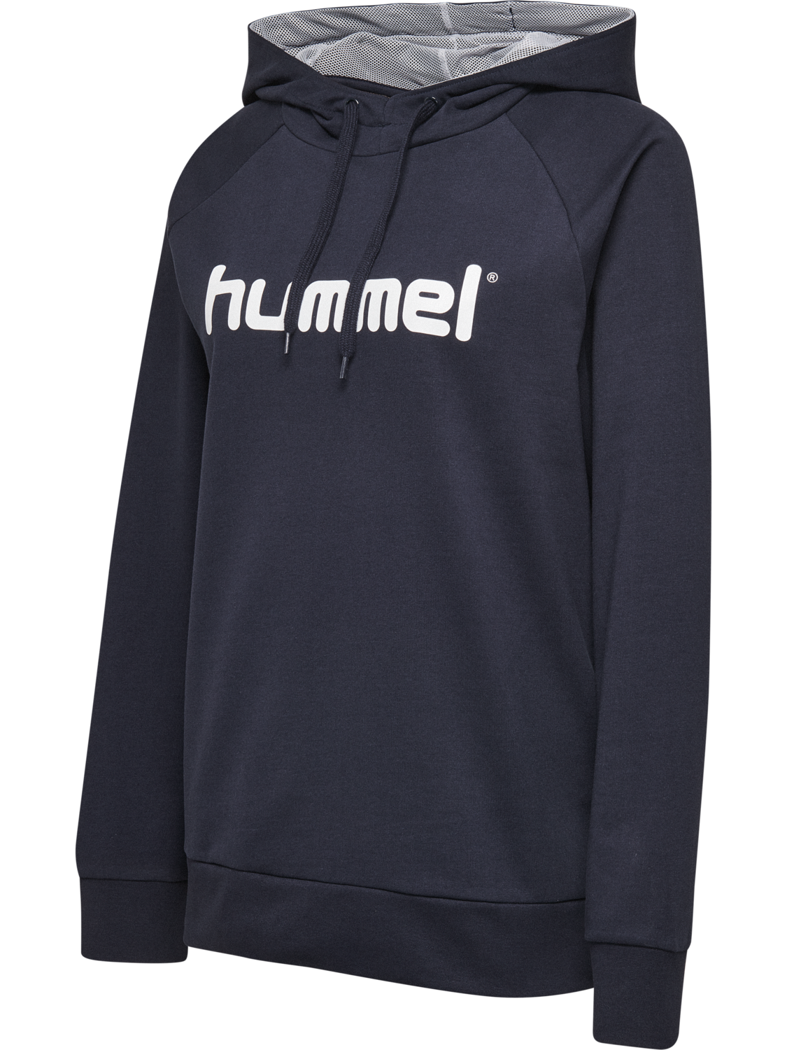 HUMMEL GO COTTON LOGO HOODIE WOMAN, MARINE, packshot