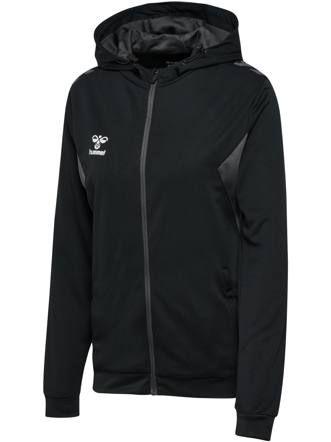 hmlAUTHENTIC PL ZIP HOODIE WOMAN, BLACK, packshot