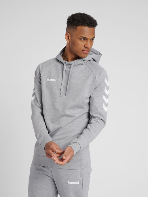 HUMMEL GO COTTON HOODIE, GREY MELANGE, model