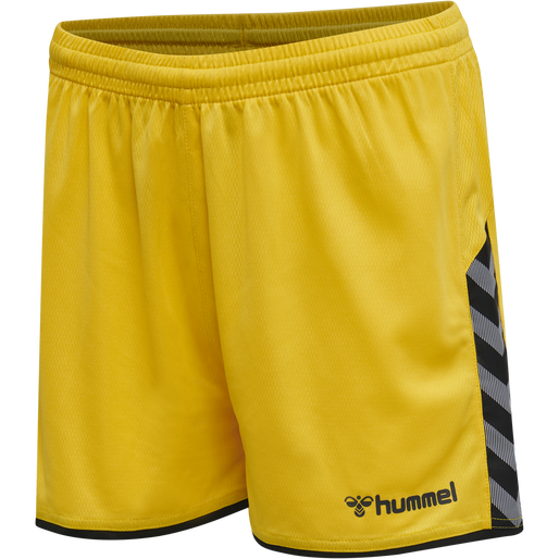 hmlAUTHENTIC POLY SHORTS WOMAN, SPORTS YELLOW/BLACK, packshot