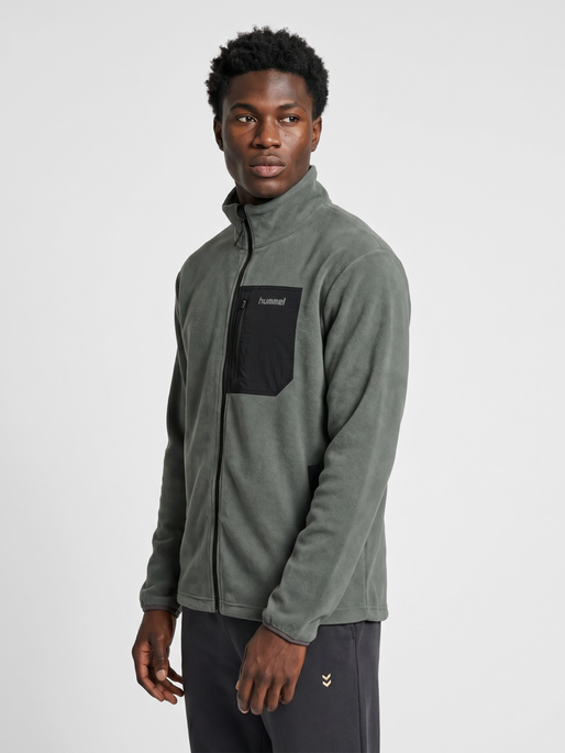 hmlPOLAR FLEECE JACKET, CASTOR GRAY, model