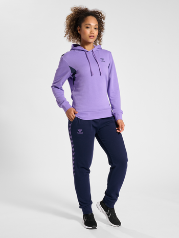 hmlSTALTIC COTTON PANTS WOMAN, MARINE, model