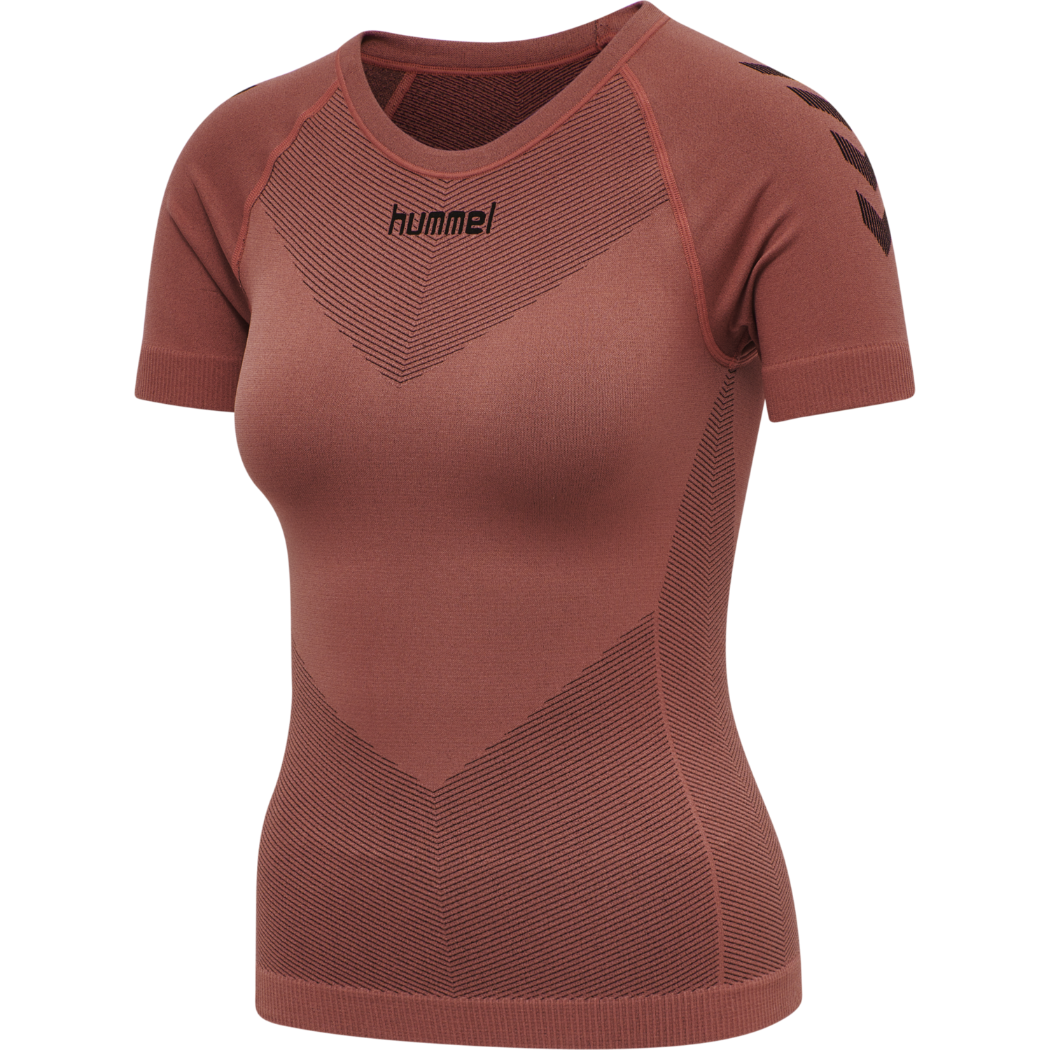 HUMMEL FIRST SEAMLESS JERSEY S/S WOMAN, MARSALA, packshot
