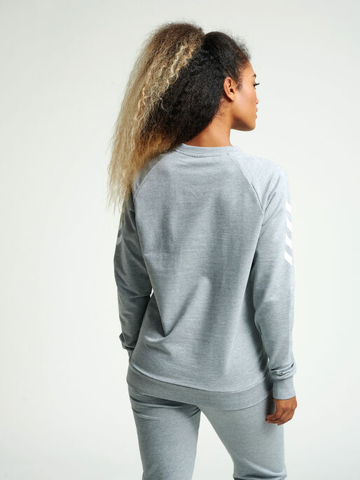 HUMMEL GO COTTON SWEATSHIRT WOMAN, GREY MELANGE, model