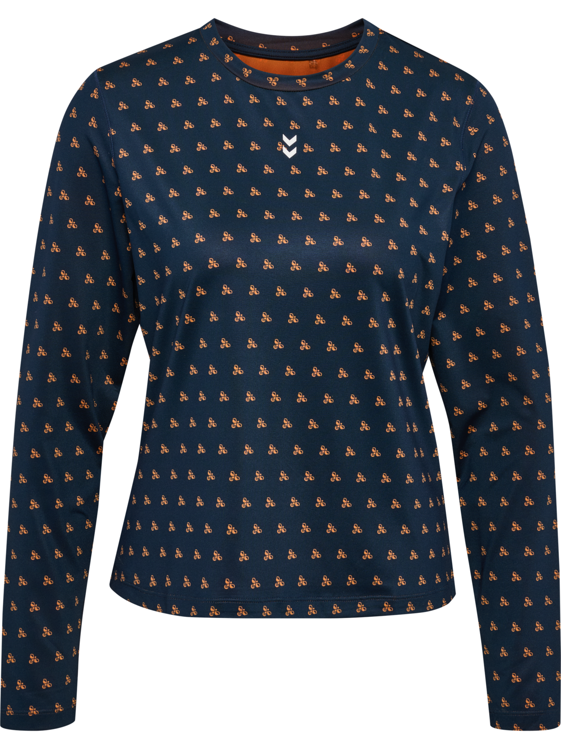 hmlFAST W T-SHIRT L/S, DRESS BLUES/DUSTY ORANGE, packshot