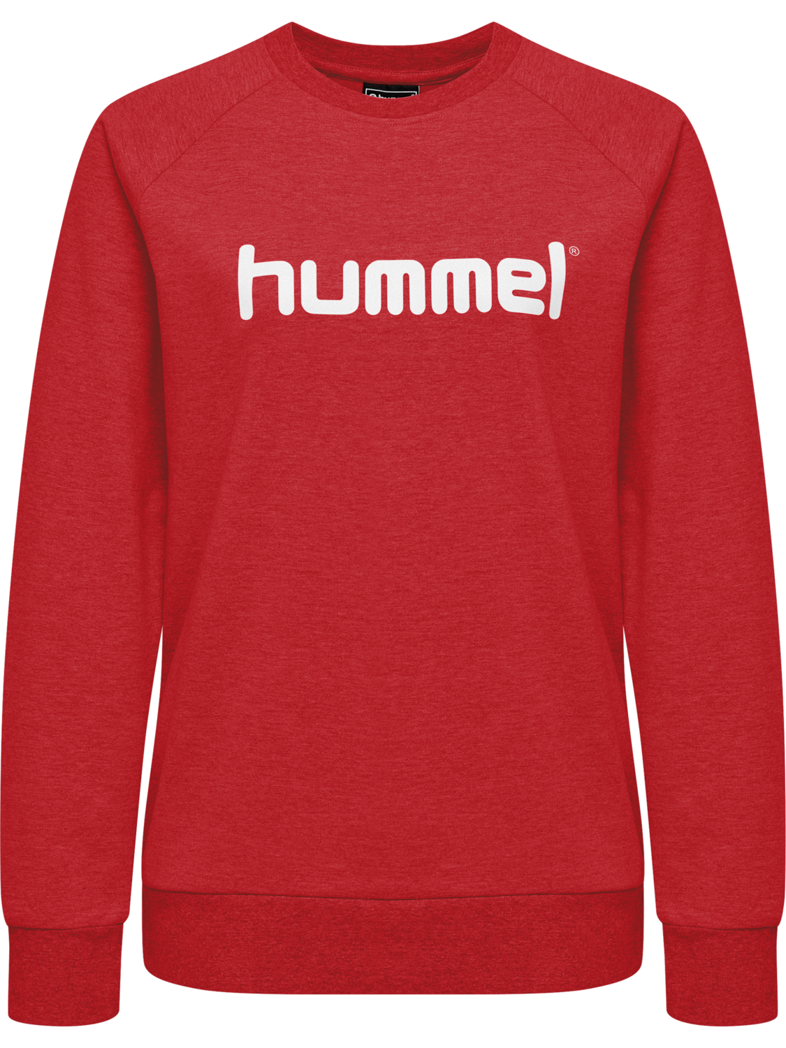HUMMEL GO COTTON LOGO SWEATSHIRT WOMAN, TRUE RED, packshot