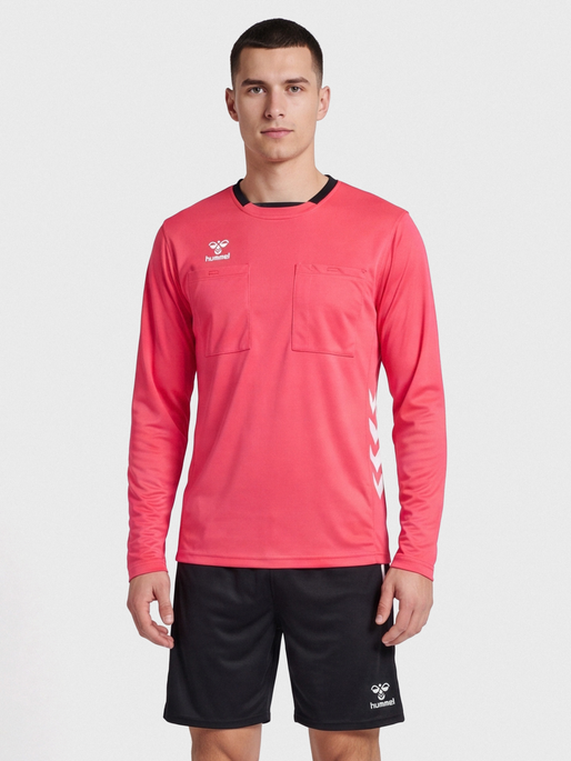 hmlREFEREE CHEVRON JERSEY L/S, DIVA PINK, model