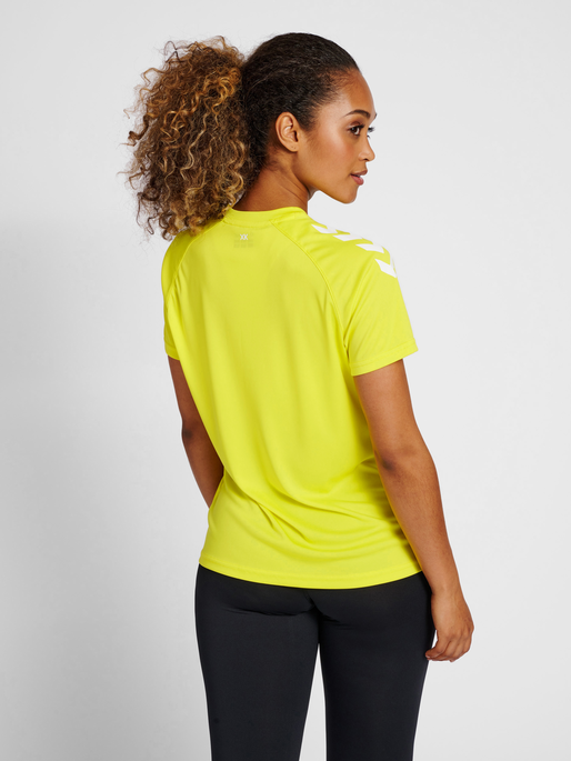 hmlCORE XK CORE POLY TEE  S/S WOMAN, BLAZING YELLOW, model