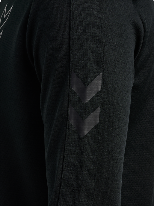 hmlACTIVE PL HALF ZIP, BLACK, packshot