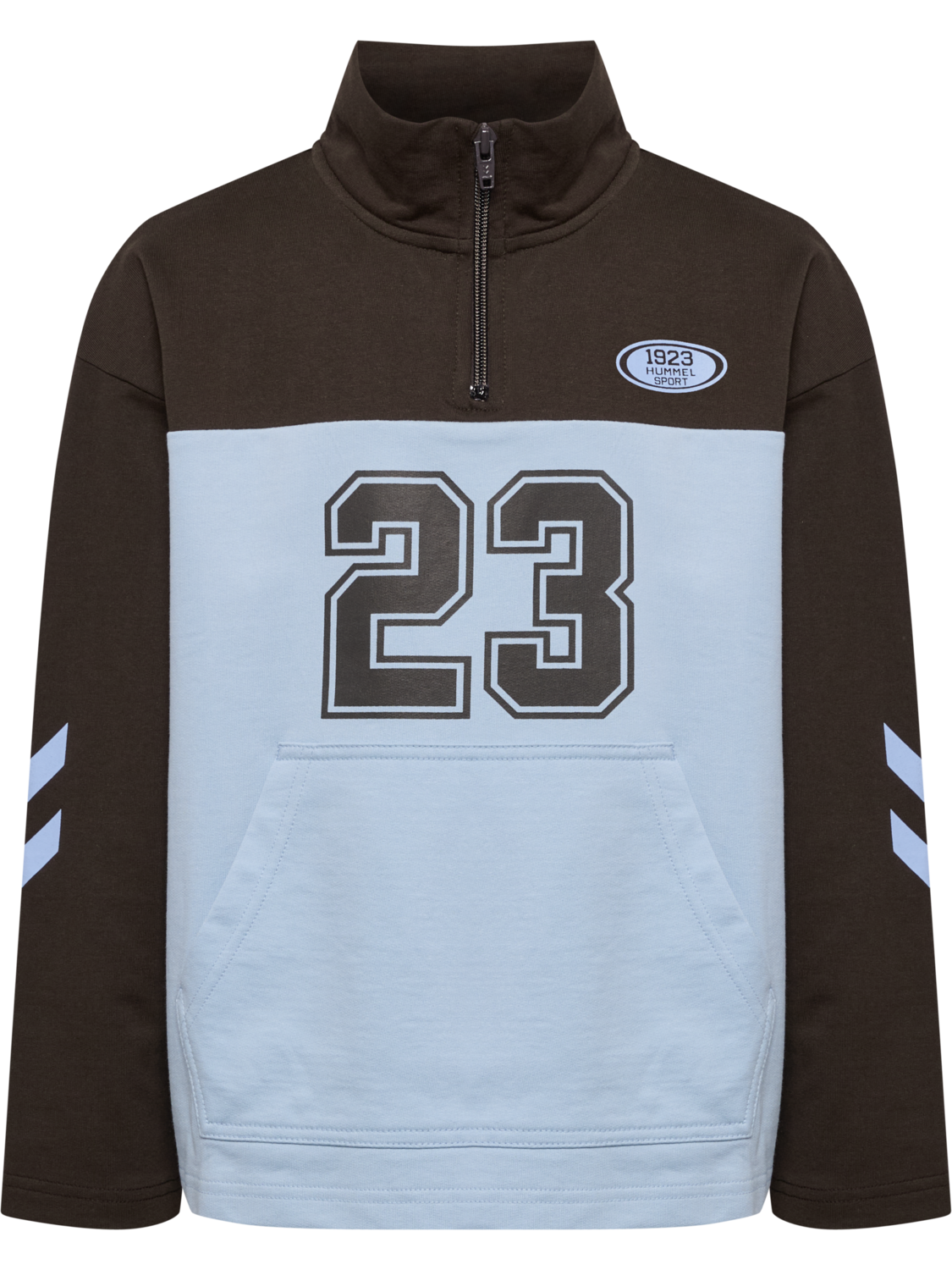 hmlTIMMI HALF ZIP SWEAT, TURKISH COFFEE, packshot