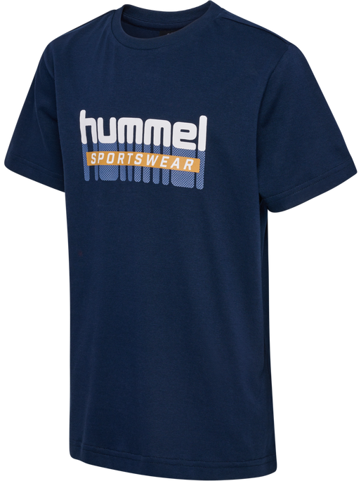 hmlTUKAS T-SHIRT S/S 2-PACK, BLACK IRIS/BLUE LOLITE, packshot