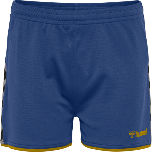 hmlAUTHENTIC POLY SHORTS WOMAN, TRUE BLUE/SPORTS YELLOW, packshot
