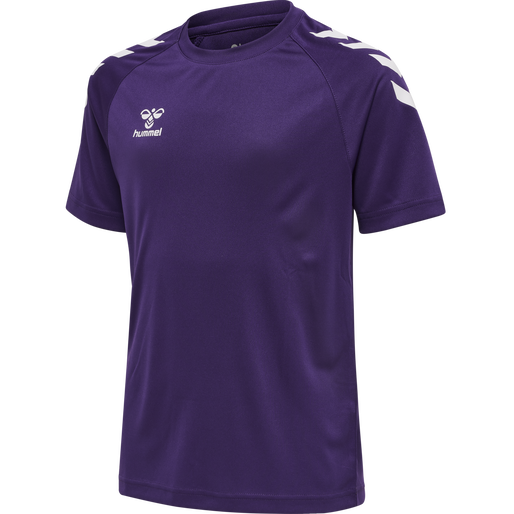 hmlCORE XK CORE POLY TEE S/S KIDS, ACAI/WHITE, packshot