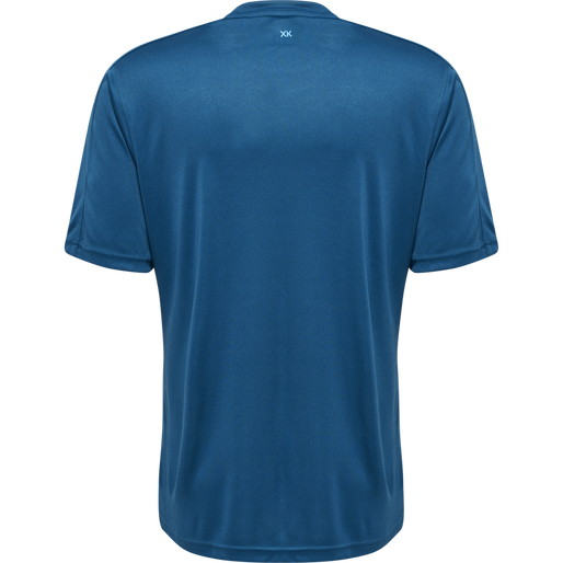 hmlCORE XK STRIPED JERSEY S/S, BLUE CORAL/BLUE DANUBE, packshot