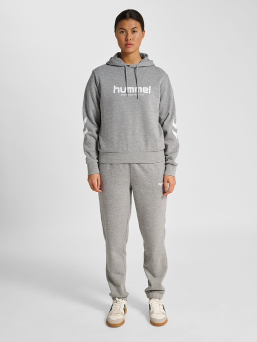hmlLEGACY 2.0 W HOODIE, GREY MELANGE, model