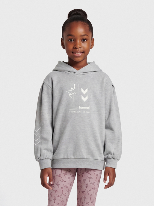 hmlPRIMA BEE HOODIE, GREY MELANGE, model