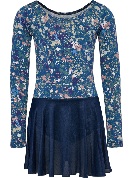hmlJR MIX GYMSUIT L/S, DRESS BLUES/RIVERSIDE, packshot