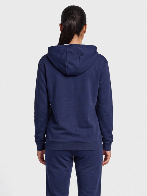 hmlMOVER COTTON HOODIE WOMAN, MARINE, model