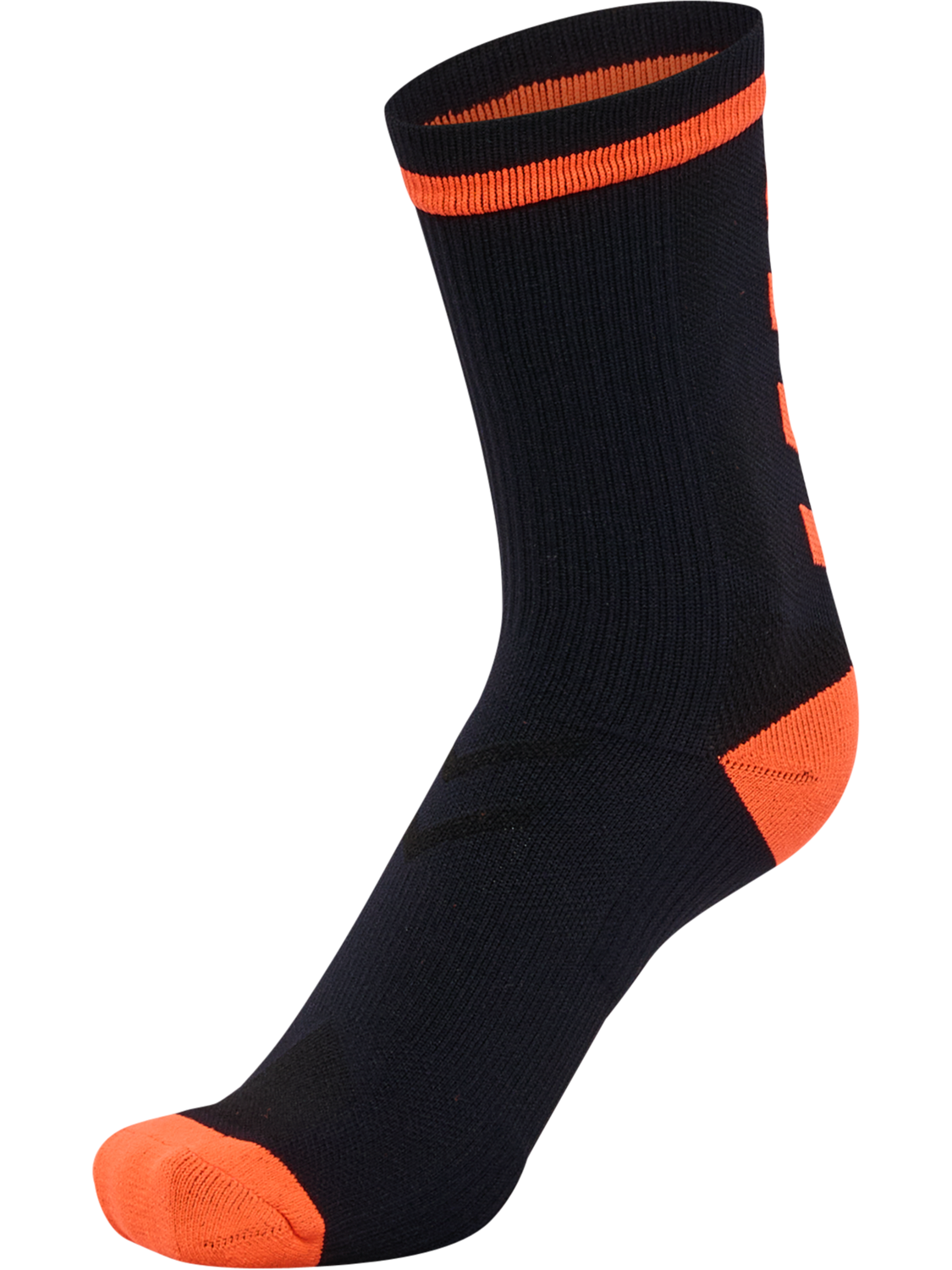 ELITE INDOOR SOCK LOW PA, BLACK/NEON ORANGE, packshot