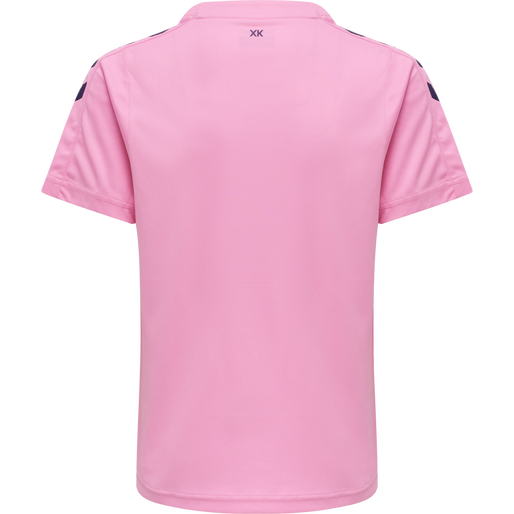 hmlCORE XK STRIPED JERSEY S/S KIDS, COTTON CANDY/ACAI, packshot
