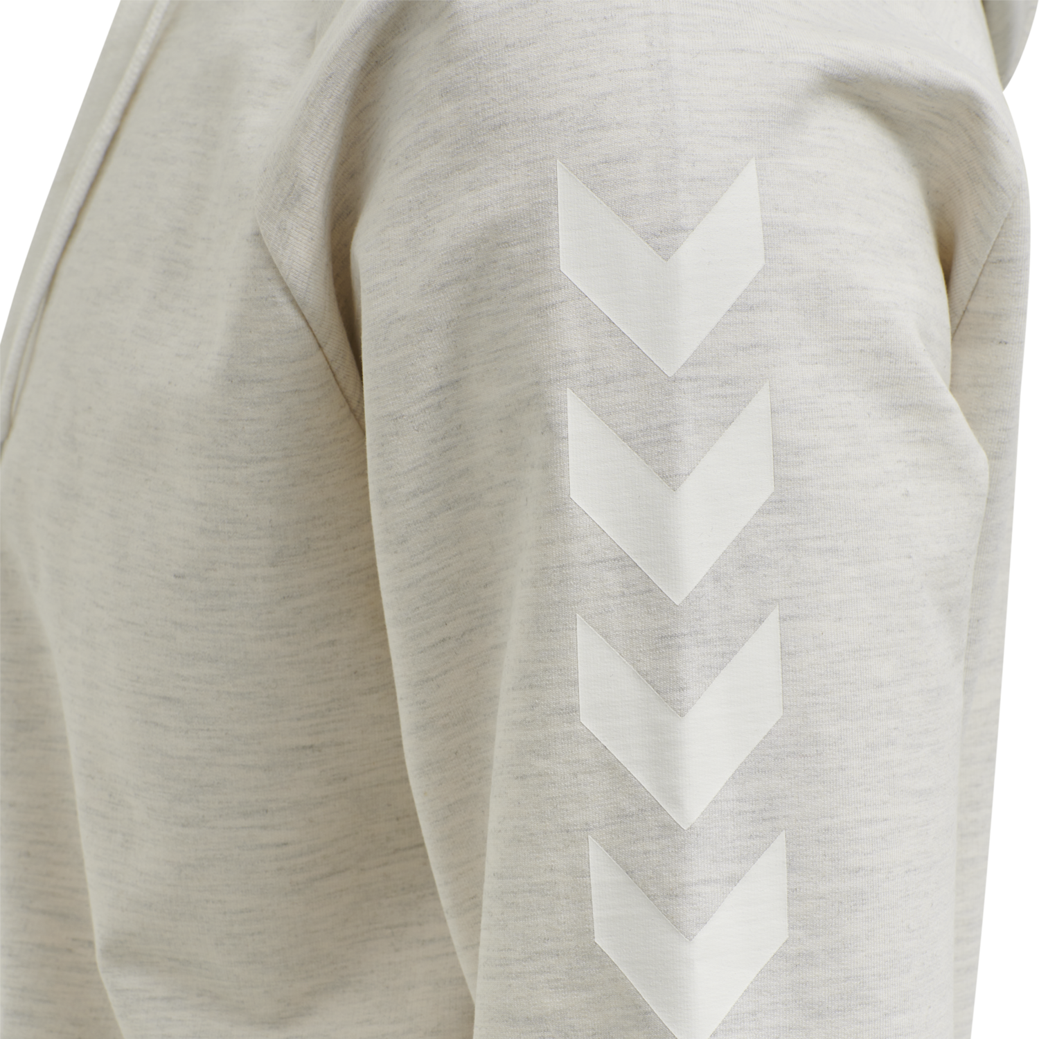 HUMMEL GO COTTON ZIP HOODIE, EGRET MELANGE, packshot