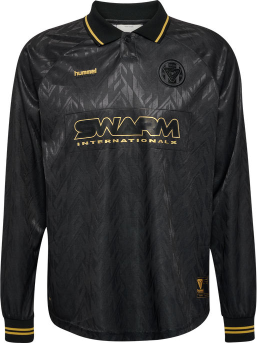 hmlLOOSE BAY SOCCER JERSEY L/S, BLACK hmlLOOSE BAY SOCCER JERSEY L/S, BLACK, packshot
