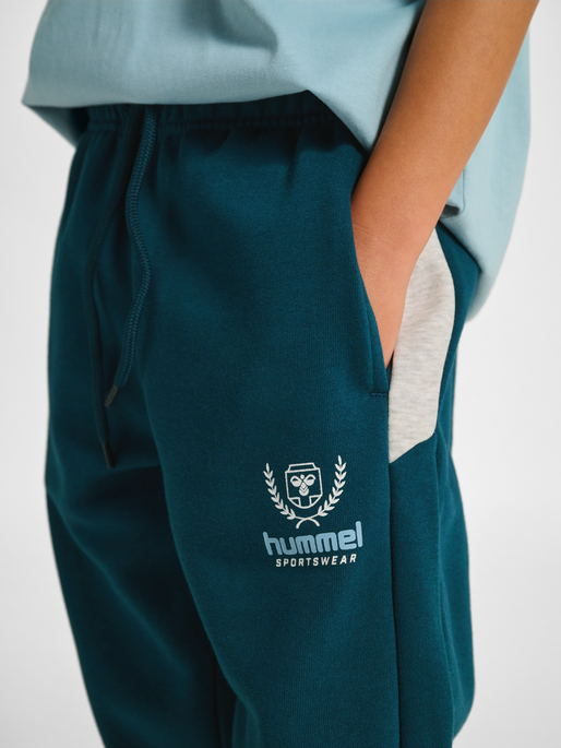 hmlJR LOOSE BLOCKED SWEATPANT BTS, REFLECTING POND, model