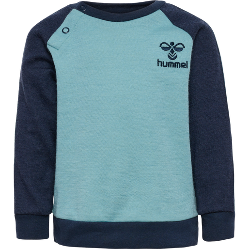 hmlWULBATO SWEATSHIRT, MINERAL BLUE, packshot