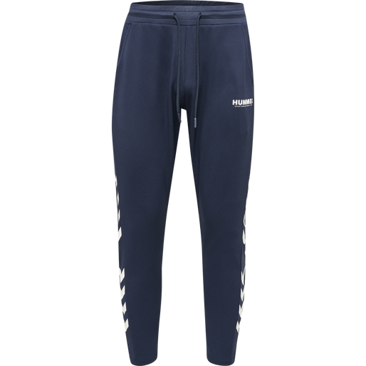 hmlLEGACY POLY TAPERED PANTS, BLUE NIGHTS/WHITE, packshot