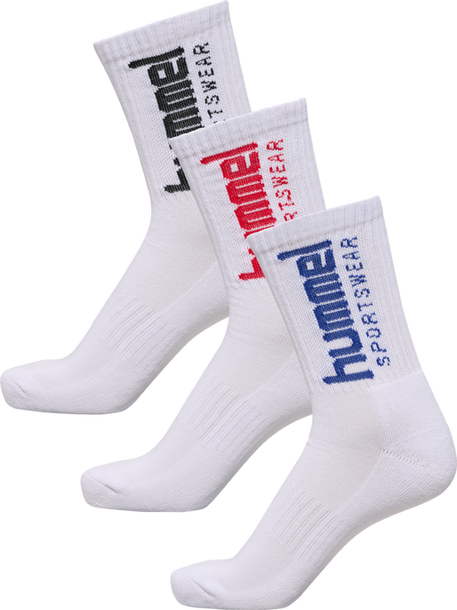 hml3-PACK SOCKS SPORTSWEAR BIG, WHITE, packshot