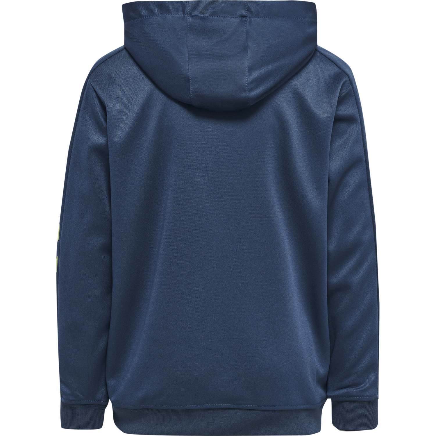 hmlPROMO KIDS POLY HOODIE, DARK DENIM/LIME PUNCH, packshot